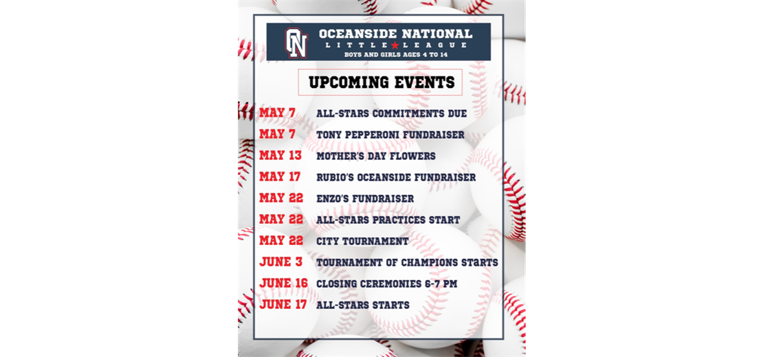 Mark Your Calendars!
